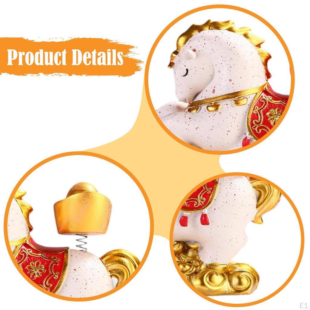 Horse Figurine Chinese Fengshui Resin Housewarming Gift Desktop Decoration Animal Sculpture