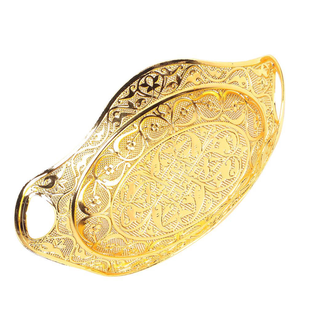 Fruit Tray Oval Peafowl Grain Auriculate Zinc Alloy Gifts for Birthdays New Years Anniversaries