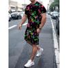 Bunte Graffiti 3D-Druck Trainingsanzüge Herren Damen Lässige Kurzarm-T-Shirt-Shorts-Sets 2 Teile Sportbekleidung Anzüge Herrenbekleidung
