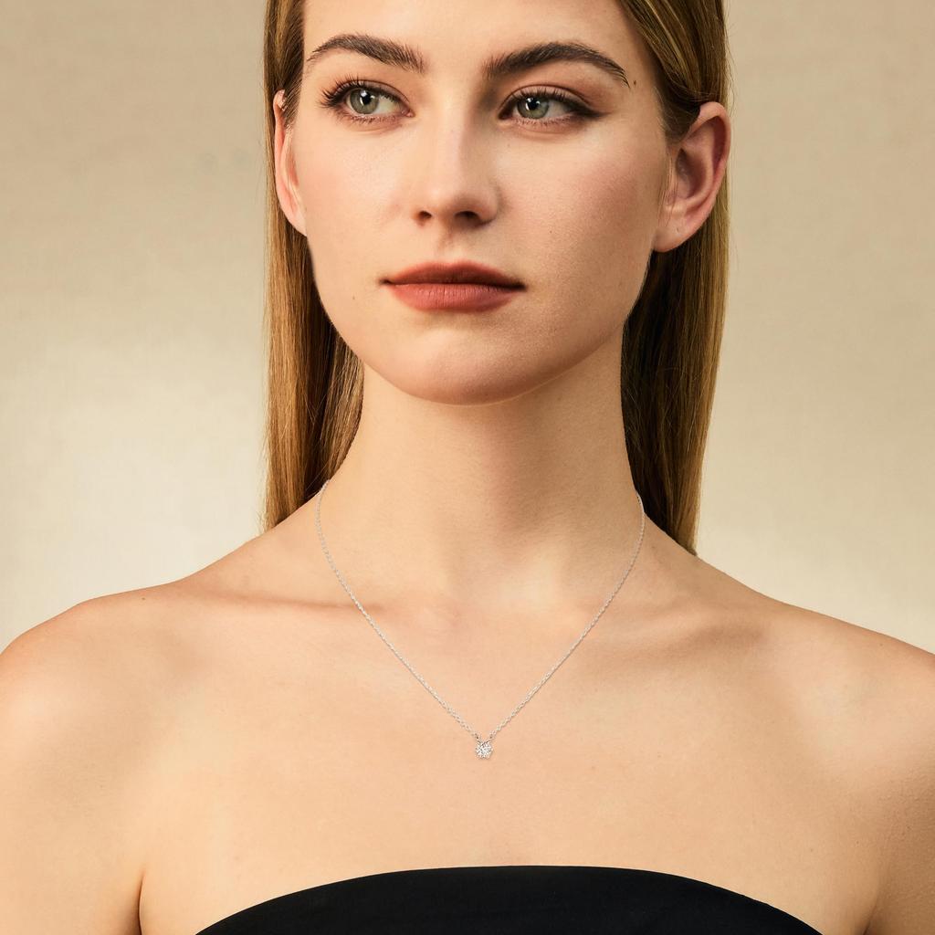 FANCIME Diamond Necklace for Diamond Sterling Perfect for and Gift Wrapping Women, 0.3ct Lab-Grown (DEF/VS), Silver, 6-Prong Setting, Classic,
