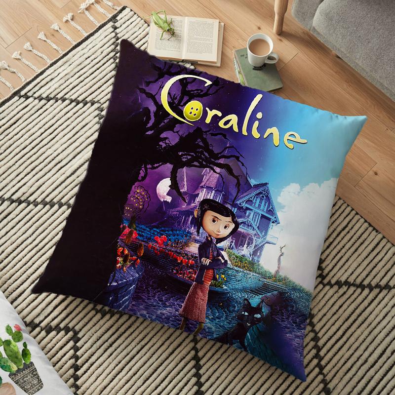 Coraline Cushion Cover Polyester Decorative Pillowcase Throw Pillow Case Home Cushion Cover