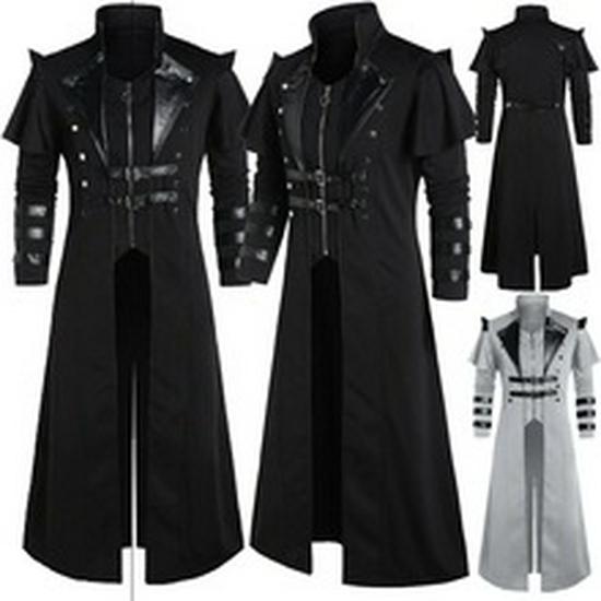 Trench-coat Irregular pour Homme 2023 - Veste Automne/Hiver Halloween W118