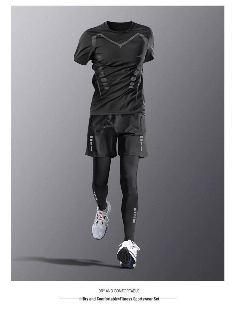 Herren Schnelltrocknendes Langarm-Sportshirt für Laufen, Fitnessstudio und Basketballtraining