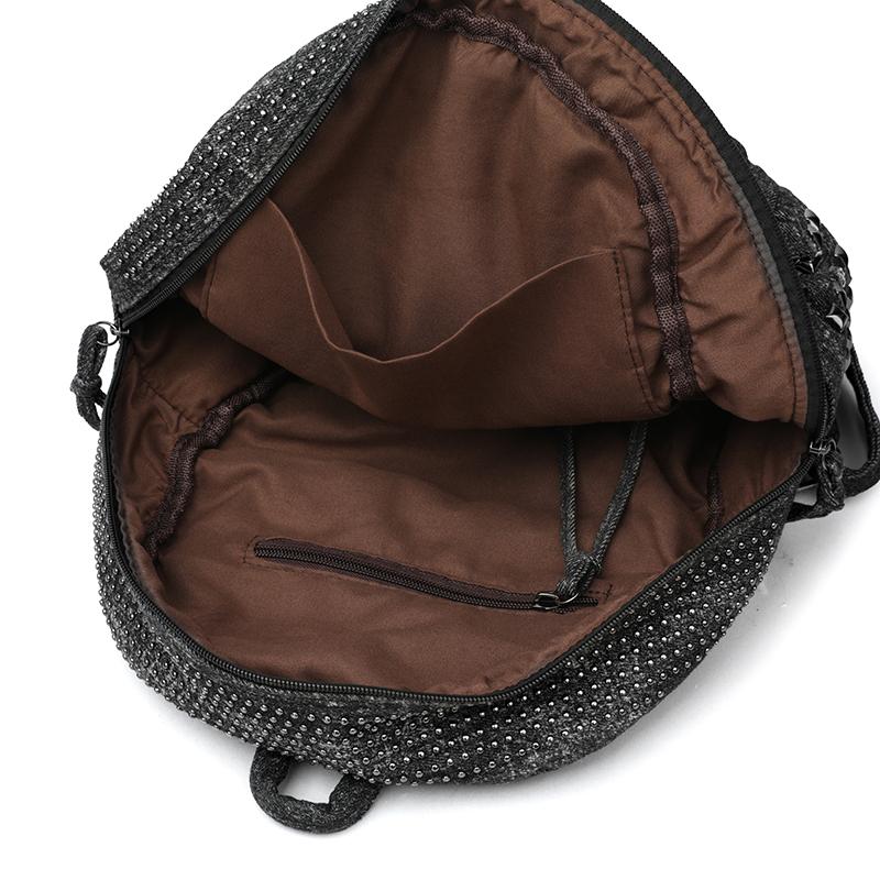 Denim Backpack Punk Rivet Backpack