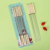Stainless Steel BBQ Skewers with Wooden Handle for Home, Commercial, and Supermarket Use