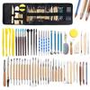 Cross 61-Piece Pottery Tool Set: Clay Modeling & Sculpting Knives, Storage, Silicone Dotting Pens