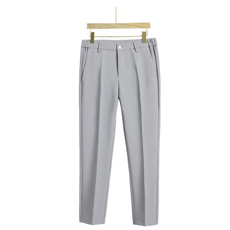 New Korean version of small trousers men's suit pants spring and autumn and summer drape men's pants slim straight casual long pants trend