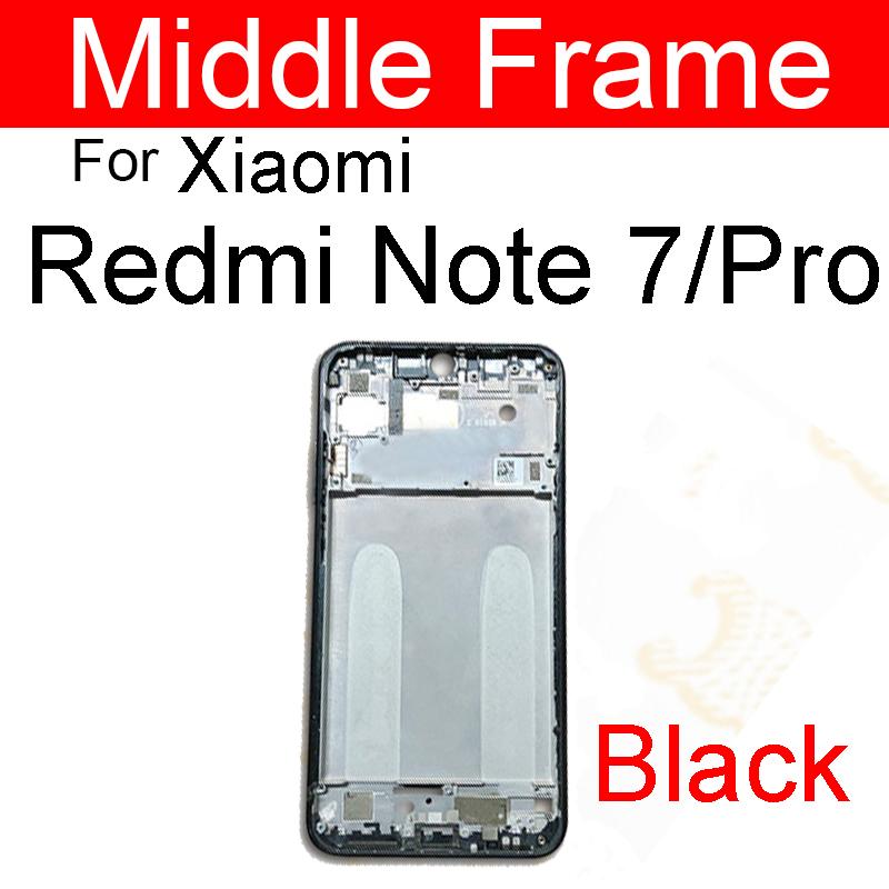 Middle Frame Housing For Xiaomi Redmi Note 7 7Pro 8 8Pro 8T Middle Frame Bezel Plate Cover Rear Bezel Plate Chassis Replacement Note7 7Pro Black