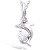 [N5338] - Silver Pendant 'Tender Dolphins' Silver-white (rhodium-plated) - 10x7 Mm