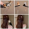 Bastoncino per capelli in legno di sandalo nero Stile cinese Fermaglio per capelli Hanfu Bastoncino per capelli da pesca al gatto Ragazza