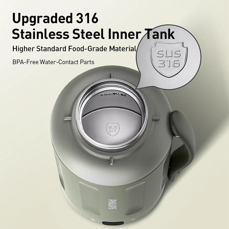 Philips Draagbare Waterkoker AWP2785 Elektrische Waterkoker Beker 5 temperatuurinstellingen 1000 ml SUS316 roestvrij staal