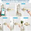 Fingerprint Door Lock Smart Fingerprint Door Knob with Keyless Entry Biometric Door Lock with Keypad App Control Easy Installation for Home Bedroom