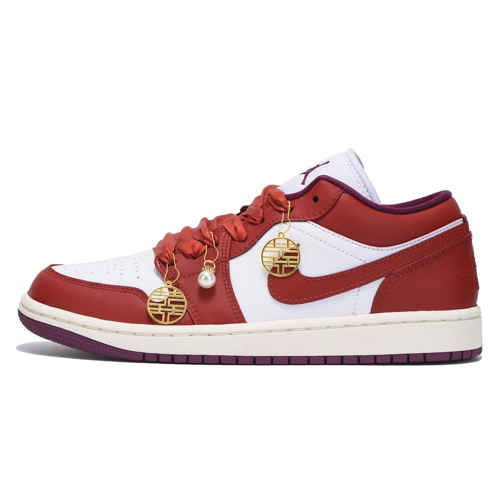 Jordan Air Jordan 1 Slip Resistant Coverage Low Top Vintage Basketball Shoes Women's True Red DC0774-161(Team59-)