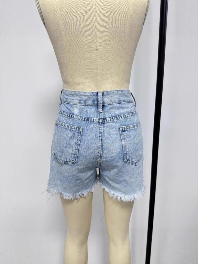 2025 Women's Mid-Waist Denim Shorts - European & American Style