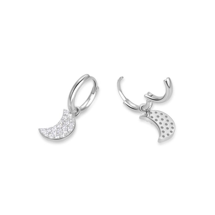 Boucles d'oreilles Luxenter en argent 925 avec zircons brillants plaqués finition en rhodié - Lisvau