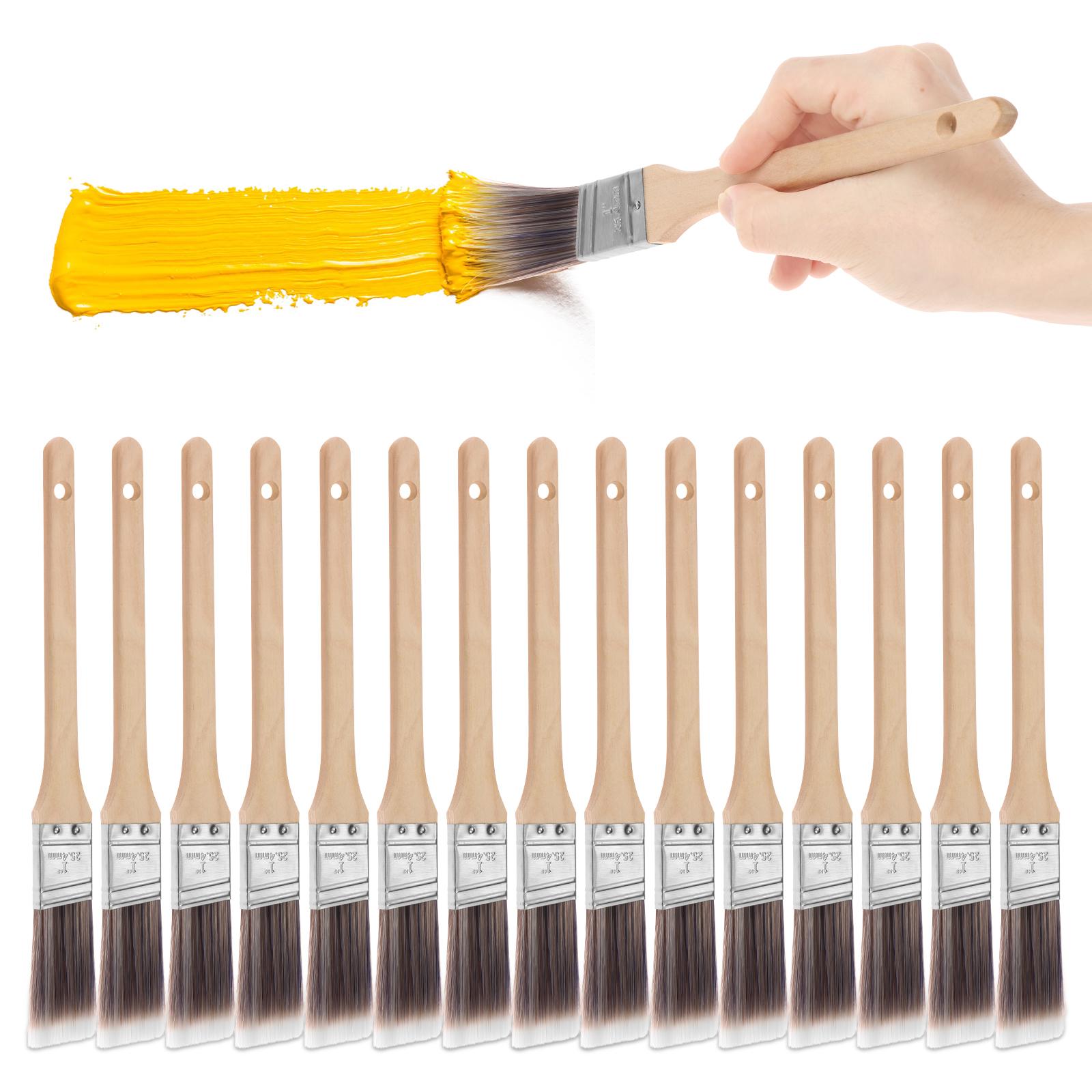 

15Pcs Paint Brush Professional Small Paint Brush Set with Wooden Handle 1 Inch Paints Brushes for Wall Ceiling Stair and Railing