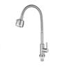 Single Cold Water Kitchen Faucet Universal Rotation 304 Stainless Steel Single Handle Black Color Deck Mounted Sink Water Tap