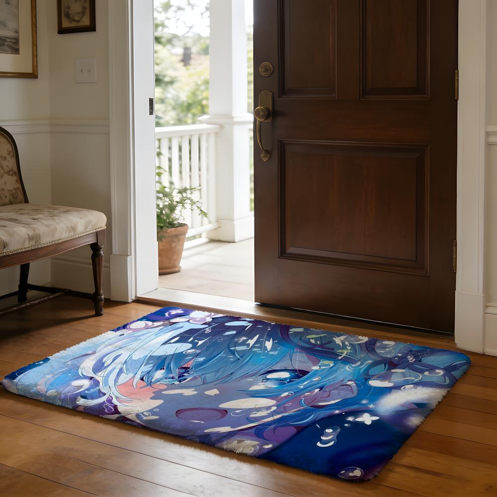 Anime RReZZeroS Floor Mat Soft Flannel Absorbent Mat Non-Slip Rug Home Bedroom Bathroom
