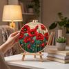 Nadelfilz Wolle DIY Kunst-Set 20cm Stickrahmen Florale Landschaft Handwerk Anfänger-Set