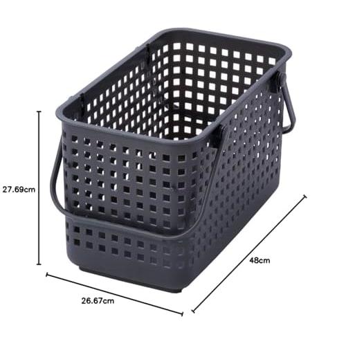 Like-it Stackable Laundry Basket with Handles (Medium), Approximately 27.7cm Wide x 45.5cm Deep x 26.8cm High, Gray, LBB-11C, Biomass Plastic