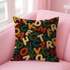 Colorful Alphabet Playful Letter Cushion Cover Natural Linen Organic Fabric DoubleSided Printing Sofa Home Decor Pillow Case