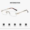 Metal Frameless Photochromic Myopia Glasses Unisex Square Frames Blue Light Protection Minus Diopter Eyeglasses 0 To -4.0
