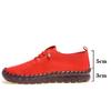 Chaussures à semelles souples, chaussures décontractées à lacets cousues à la main pour femmes, grande taille
