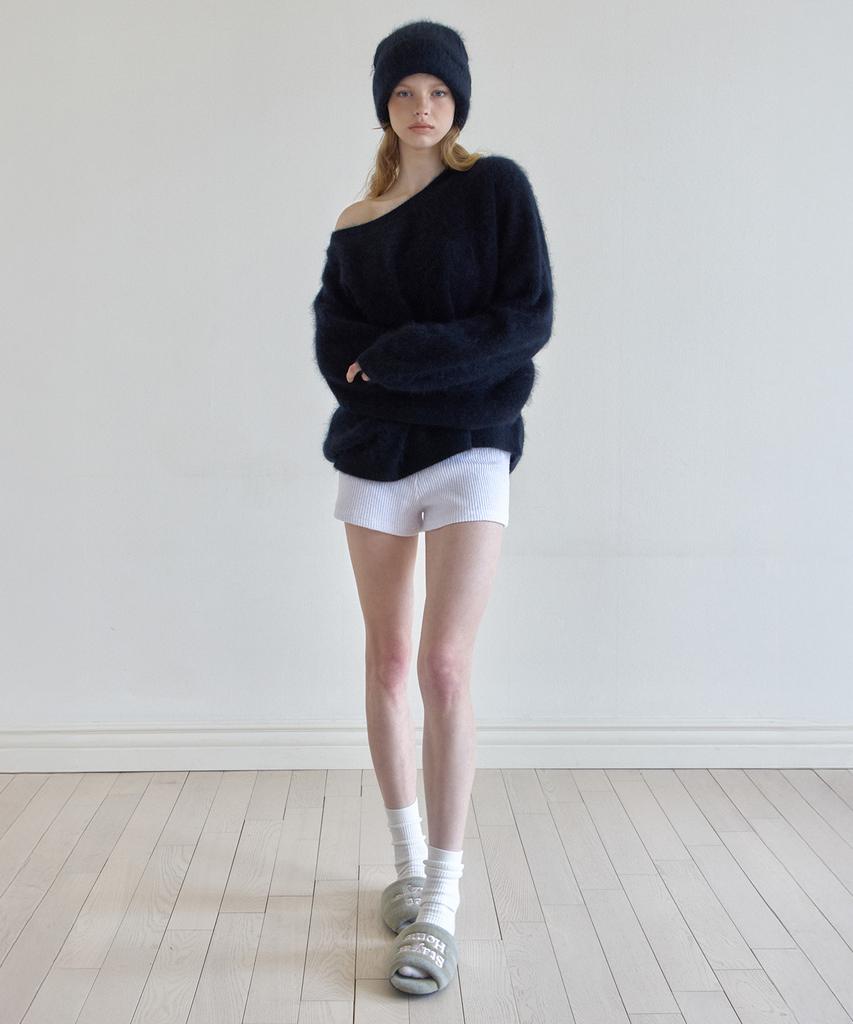 Leijiji Cloud Off-Shoulder Wool Knit (3 Colors)