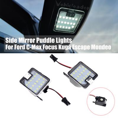 2Pcs Canbus Auto LED Unter Seite Spiegel Hohe Helligkeit Pfütze Lichter Lampe Kein Fehler Super Helle Für Ford Focus 3 Kuga C-Max Escape Mondeo