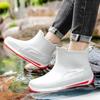 Botas de Lluvia para Adultos Botas de Lluvia de Media Caña para Hombre Zapatos para Agua de Caña Baja Botas de Agua Modernas Antideslizantes Impermeables de PVC con Suela Gruesa Resistentes al Desgaste