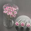 high quality100pcs/ 5Bottle/ Pack Wedding Bride Elegant and Sweet Hairpin Decoration Hair Accessories, Rose U-shaped Rhinestone Hair Fork Set,