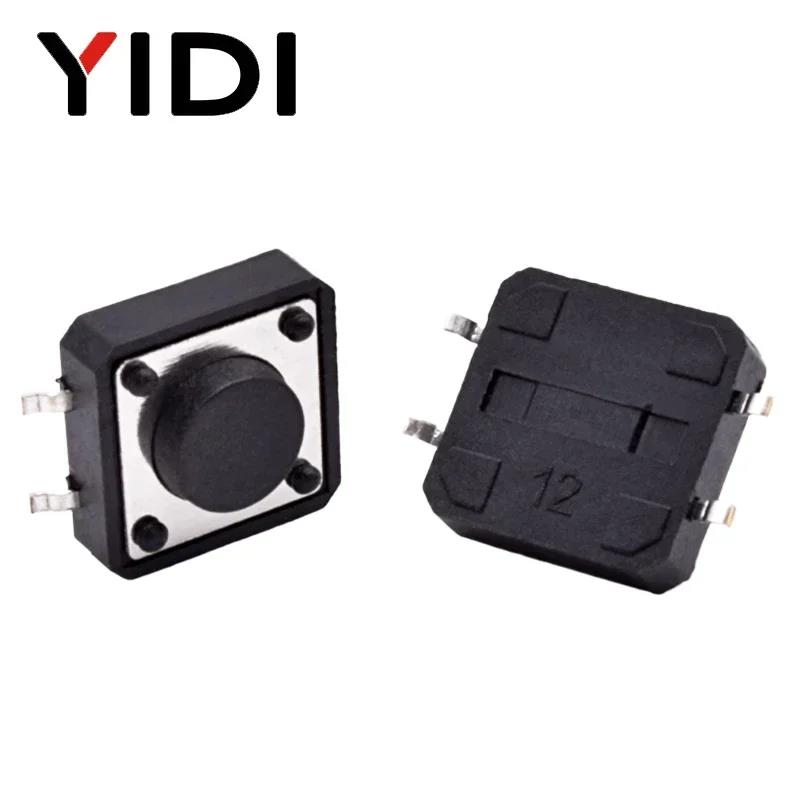 10pcs 12x12mm Momentary Tactile Tact Switch 4 Pins SMD SMT H=5/6/7/8/9/10/11/12mm PCB On Off Switch Electronic Set 12V DC 50mA