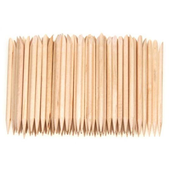 100 Pcs Nail Art Wood Stick Cuticle Pusher Remover Pedicure Useful Manicure Tool