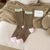 Socks, Double-Needle Mid-Tube Socks, Season, Thickened Wool Socks, Solid Color Socks, Colorful Thick Threads, Stacked Socks, All Sizes