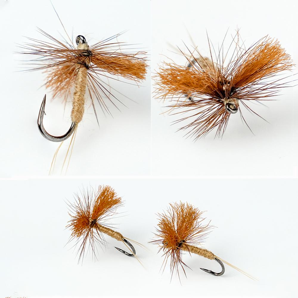6PCS Elk Hair Caddis Dry Fly, High Floating Trout Fishing Flies, Artificial Insect Bait for River & Stream Fly Fishing