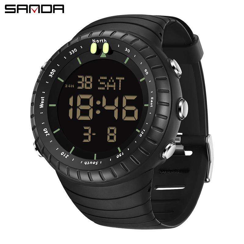 Sanda Men's Large Display Waterproof Sport Watch