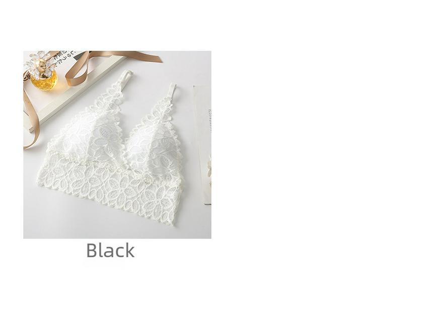 Hermoso Bralette de Triángulo de Encaje - Sin Costuras, Sin Aros y con Tirantes