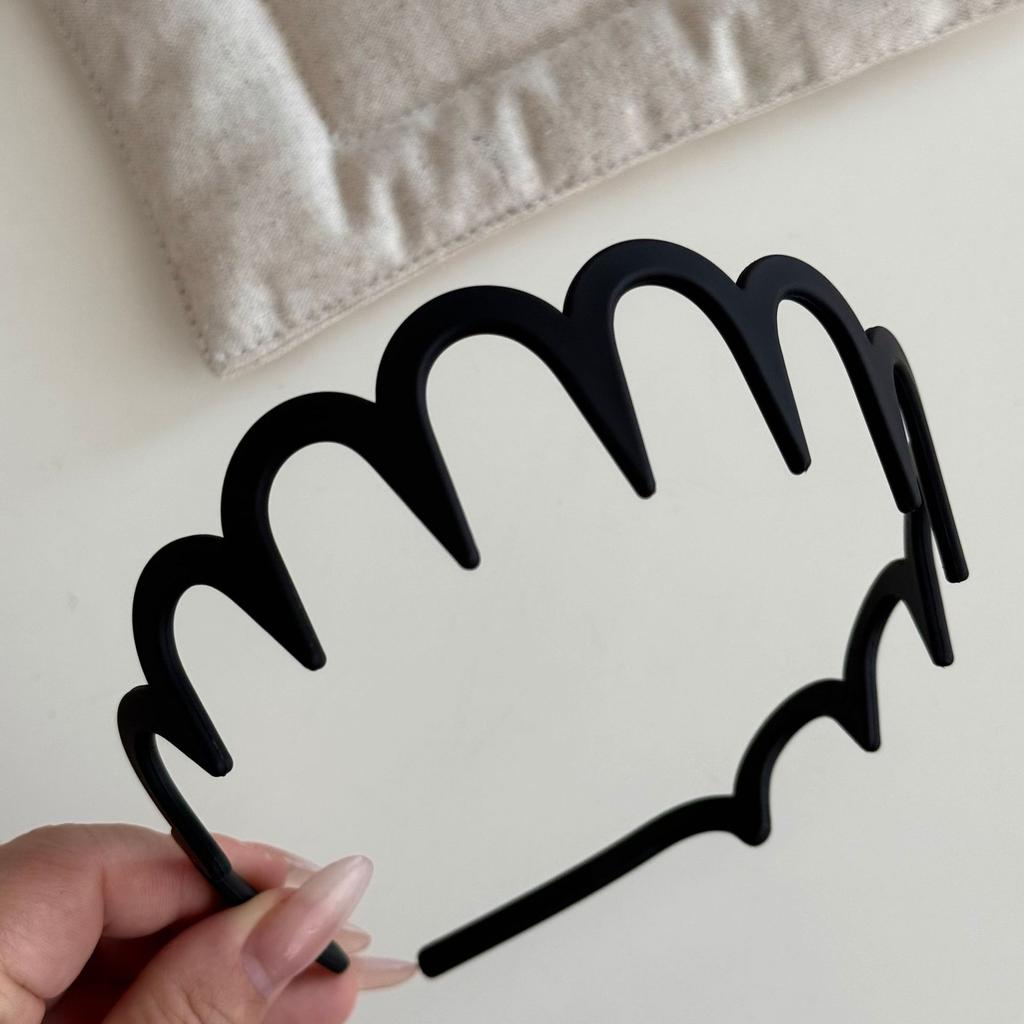 Diadema de plástico con forma de U para mujer, con dientes fijos, antideslizante, con parte superior esponjosa, accesorios para el cabello