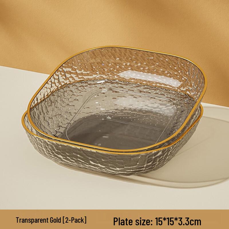 Light Luxury Gold Melamine Fruit & Snack Plate Set