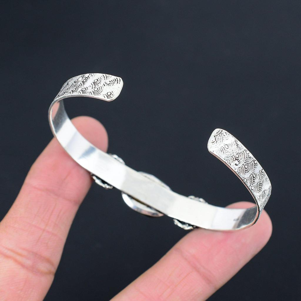 Womens Day Deal 925 Sterling Silver Natural Cobra Jasper Unique Bangle Bracelet