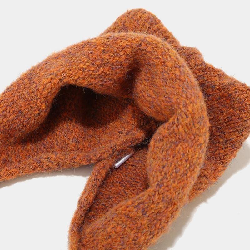 Unisex Solid Color Crochet Hat Cat Kitten Ear Shape Hat Warm Fluffy Winter Crochet Warm Skiing Supplies for Adult Teens