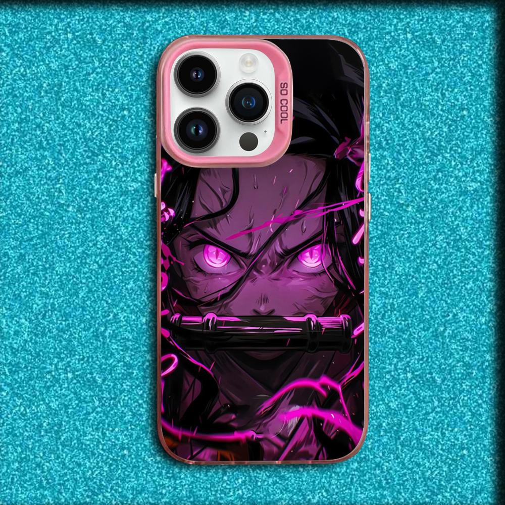 

Demon T-Tanjiro Kamado N-Nezuko Phone Case For iPhone 16,15,14,13,12,11,Mini,Pro,MAX Pink Matte Silicone Cover iPhone12PROMAX