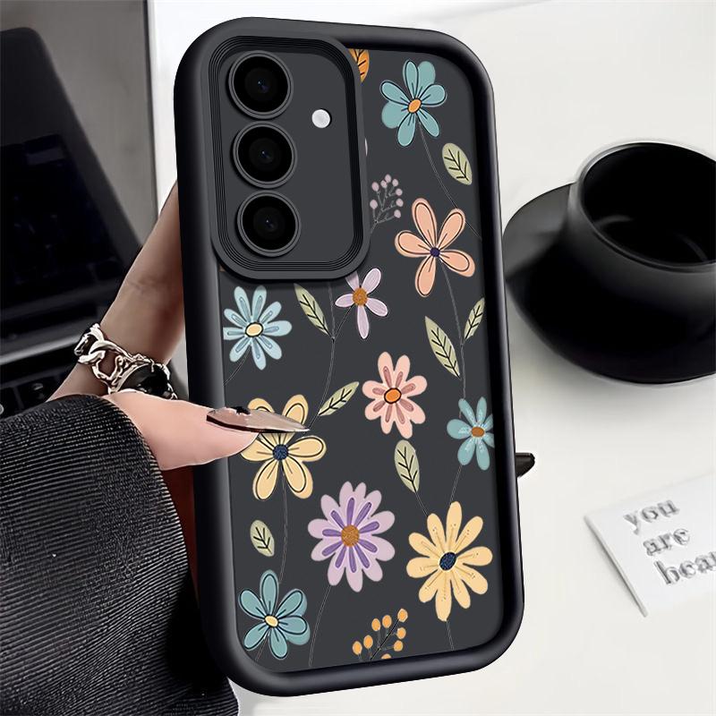 Liebevolle Cartoon-Blumenhülle für Samsung Galaxy S25 S24 Ultra S23 S22 Plus S21 S20 FE A15 A16 A26 A34 A35 A36 A54 A55 A56 5G Capa