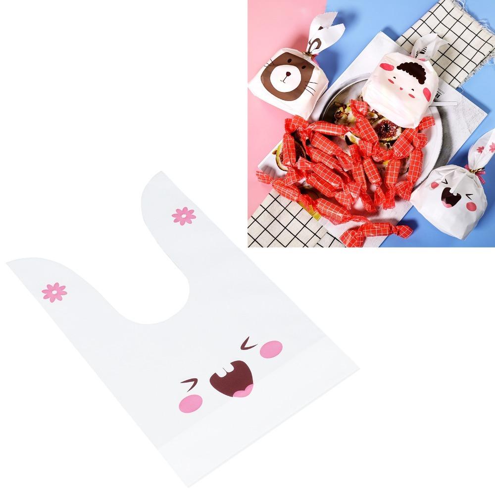 50PCS Long Ear Treat Bags Bunny Sheep Mouse Print Snack Packaging Bag Easter Party Favor