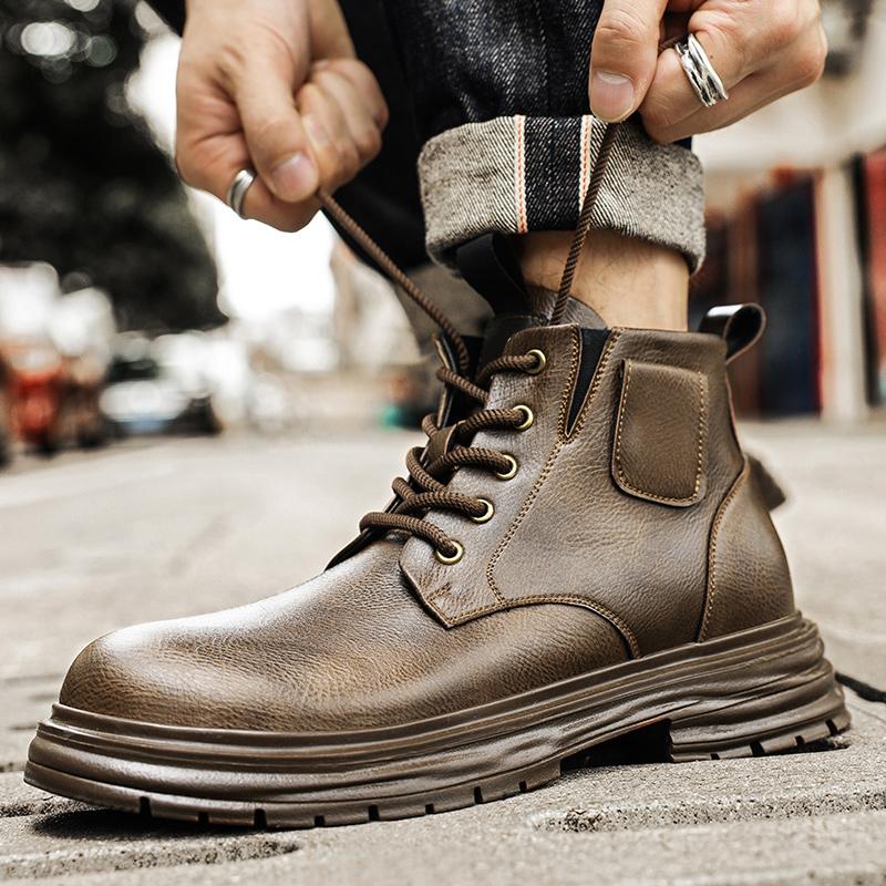 Fashion Business men's short boots Classic British gentleman style Outdoor leisure party Daily Adults Office Black Brown shoes Hot