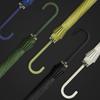 New Small and Fresh 16K Straight Pole Umbrella Long Handle Umbrella Simple and Fashionable Solid Color Leather Handle Umbrella