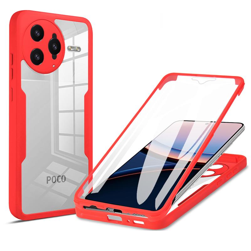 

Чохол 360 повного захисту для Xiaomi Redmi A5, Poco F7 Ultra, Poco F7 Pro Чохол з вбудованою захисною плівкою для екрана for Xiaomi Poco F7 Ultra червоний