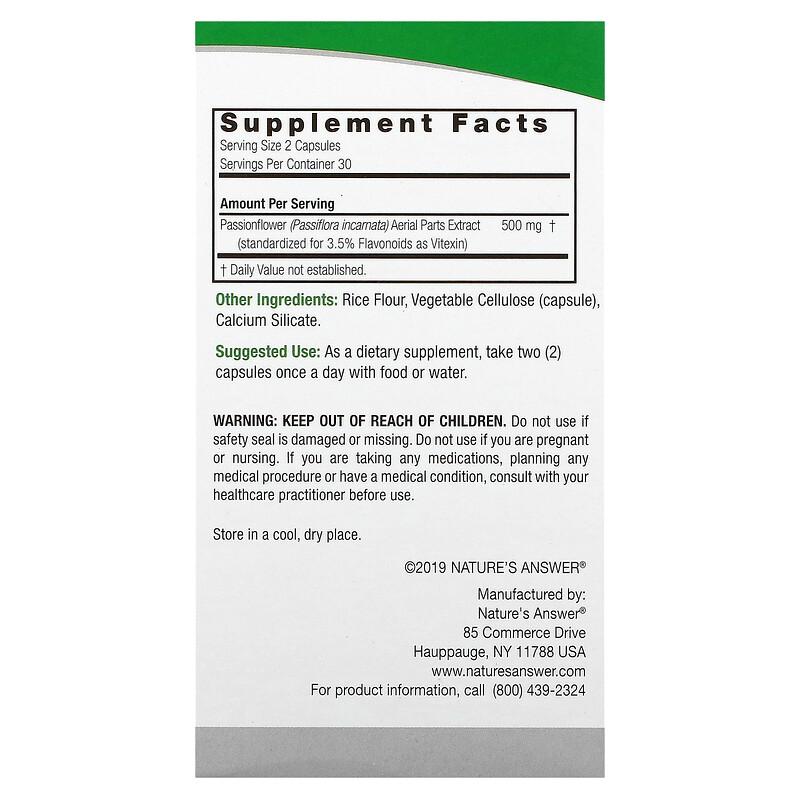 Passionflower, 60 Vegetarian Capsule (250 mg per Capsule)