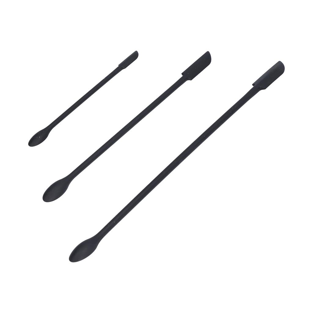 3pcs Spatula Food Grade Silicone Double Head Fruit Jam Cream Makeup Spatula for KitchenBlack