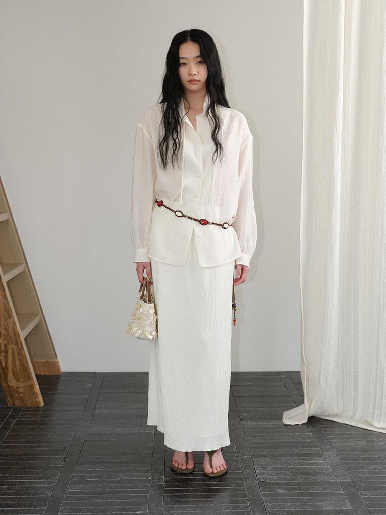 Hunch Airy Band String Shirt Jacket